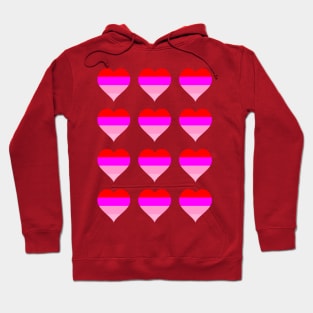 Red Pink Heart Shapes Hoodie